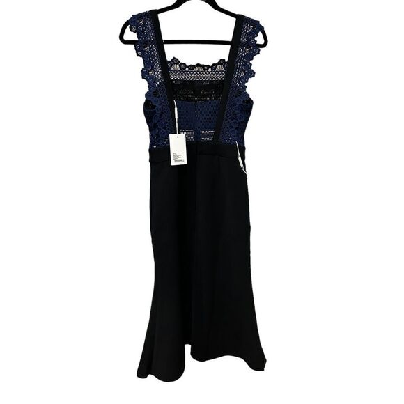 Revolve Self-Portrait Angelique Frilled Split Front Sculptured Midi Dress - Picture 8 of 13